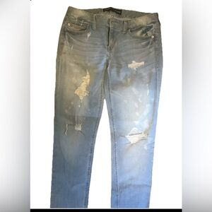 Express jeans modern boyfriend Distressed Light Blue Women's Sz 2 low rise